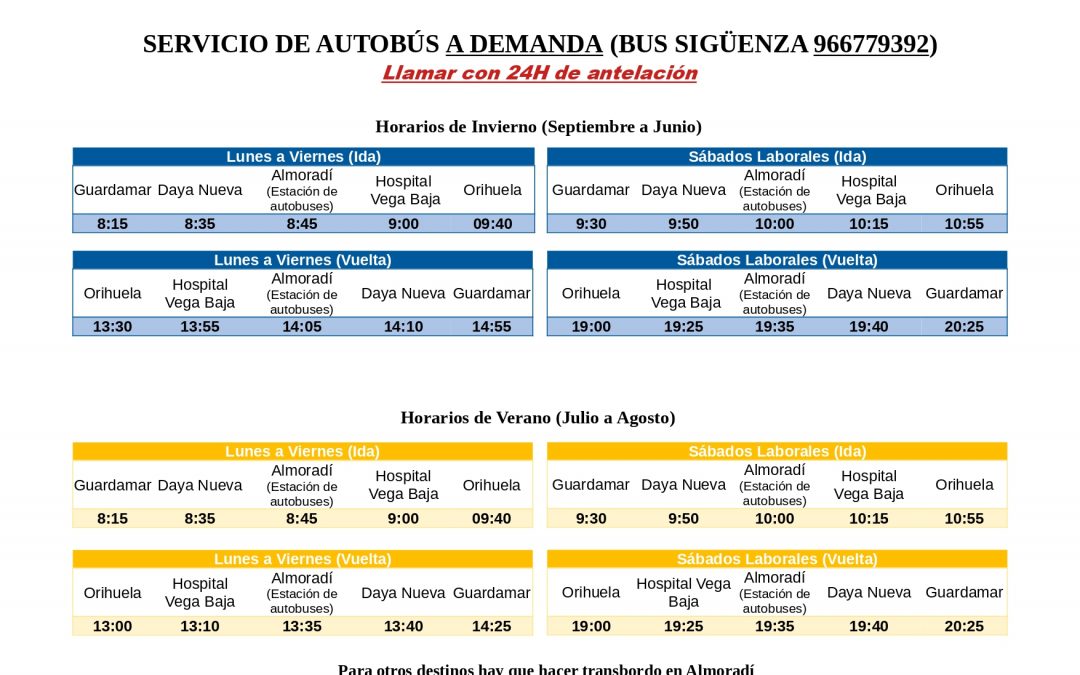 HORARIO AUTOBUSES